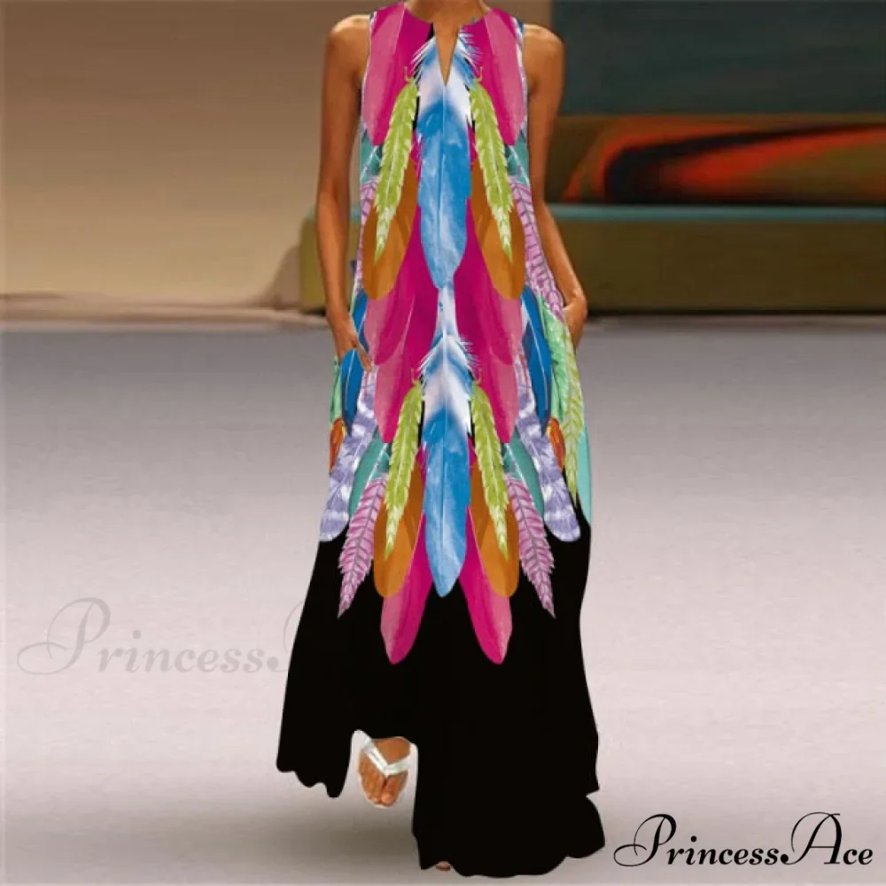 V-Neck Printed Emerald Flower Dress - Image 29