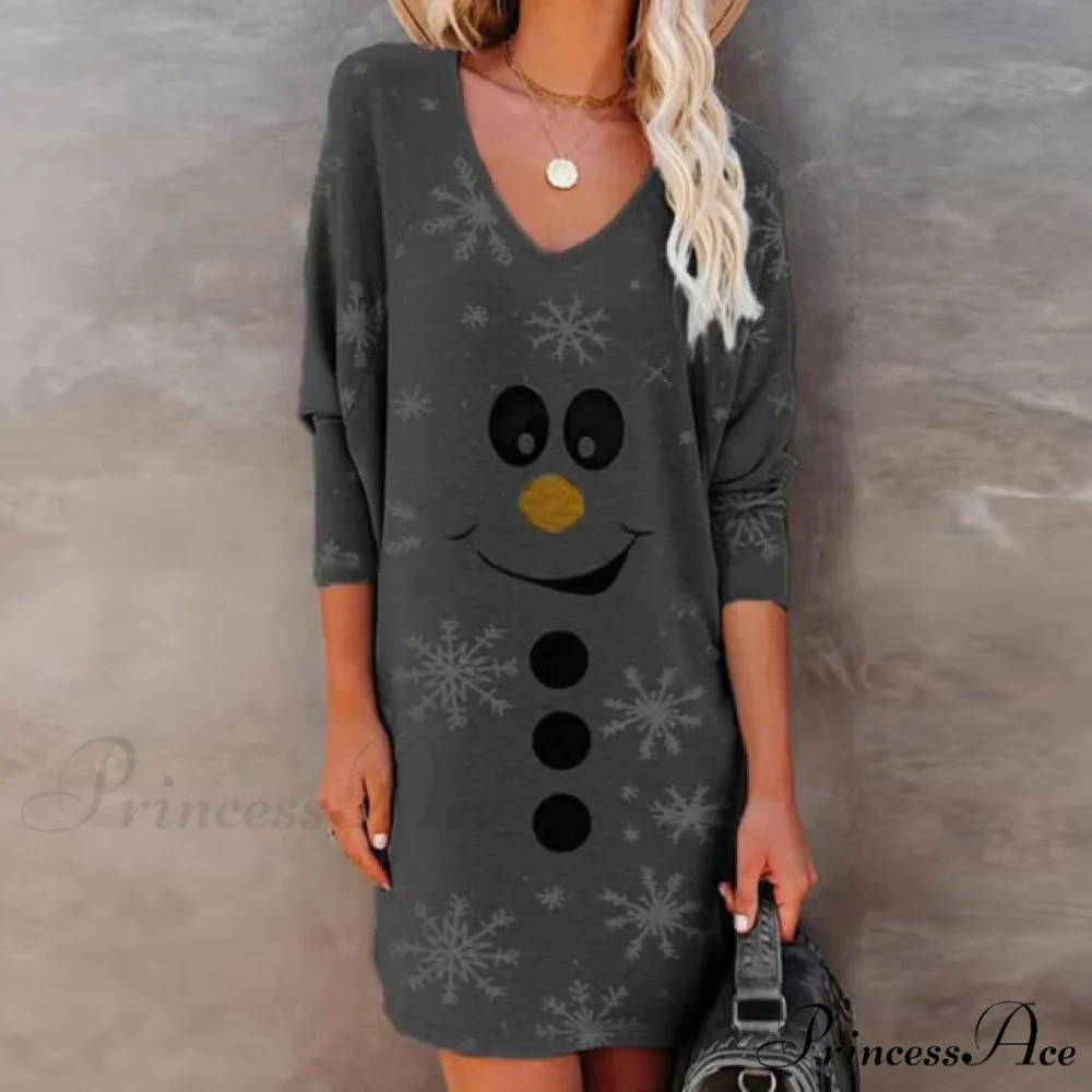 Elegant V Neck Long Sleeve Dress - Image 6