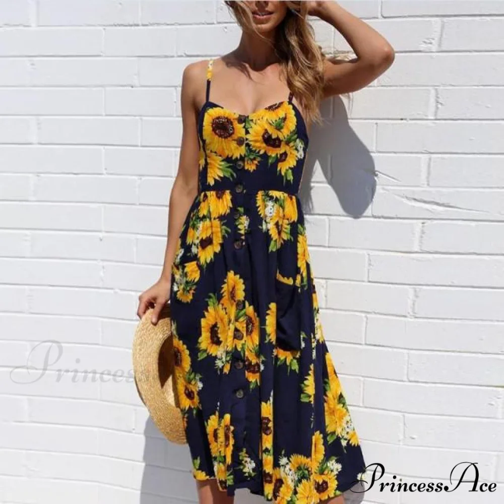 Casual Print Beach Dress - Image 11