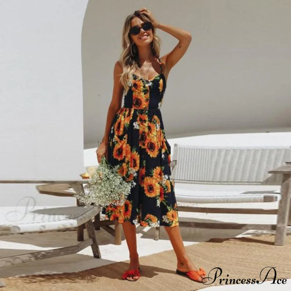 Casual Print Beach Dress - Image 15