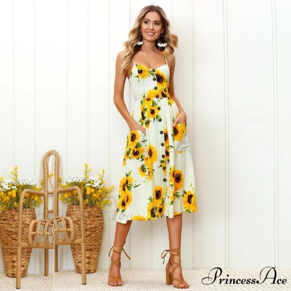 Casual Print Beach Dress - Image 2