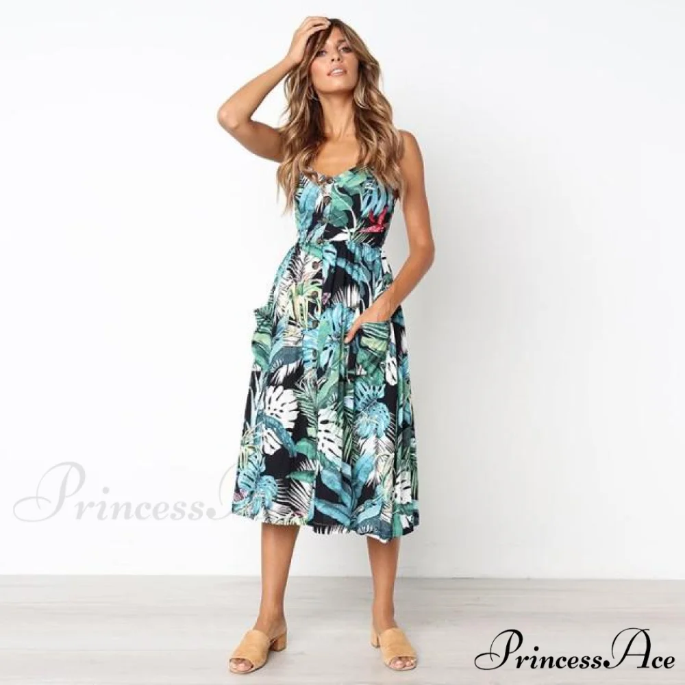 Casual Print Beach Dress - Image 3