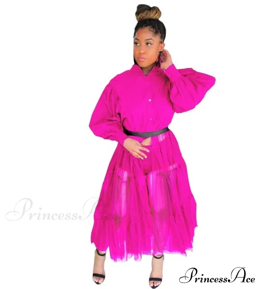 Ladies Long Solid Color Casual Dress - Image 6