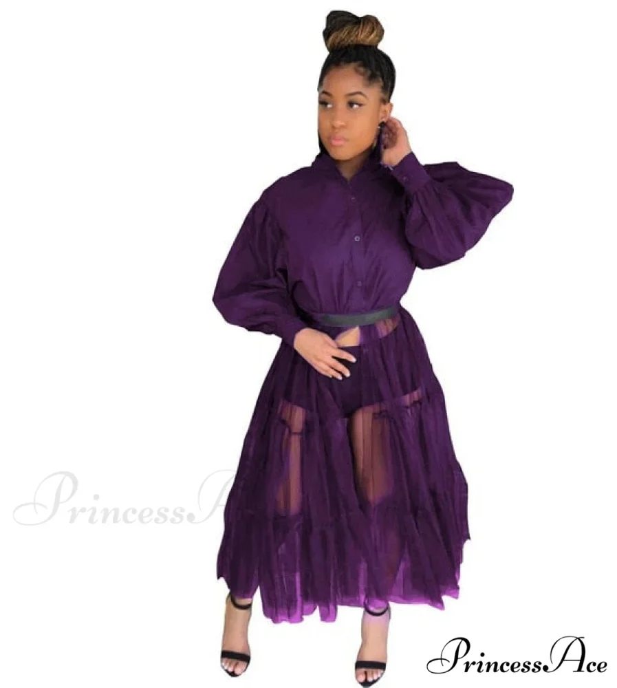 Ladies Long Solid Color Casual Dress - Image 8