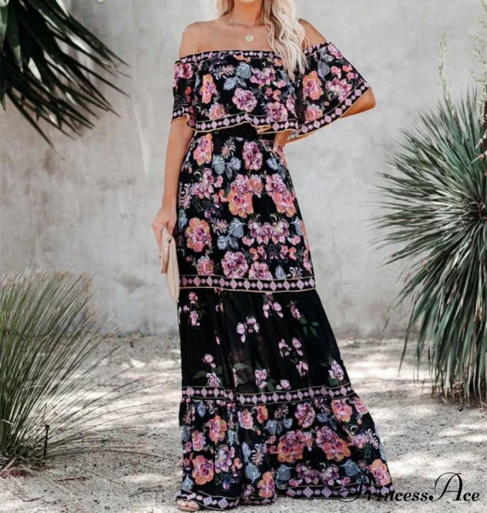 Long Floral Print Casual Elegant Party Dresses - Image 2