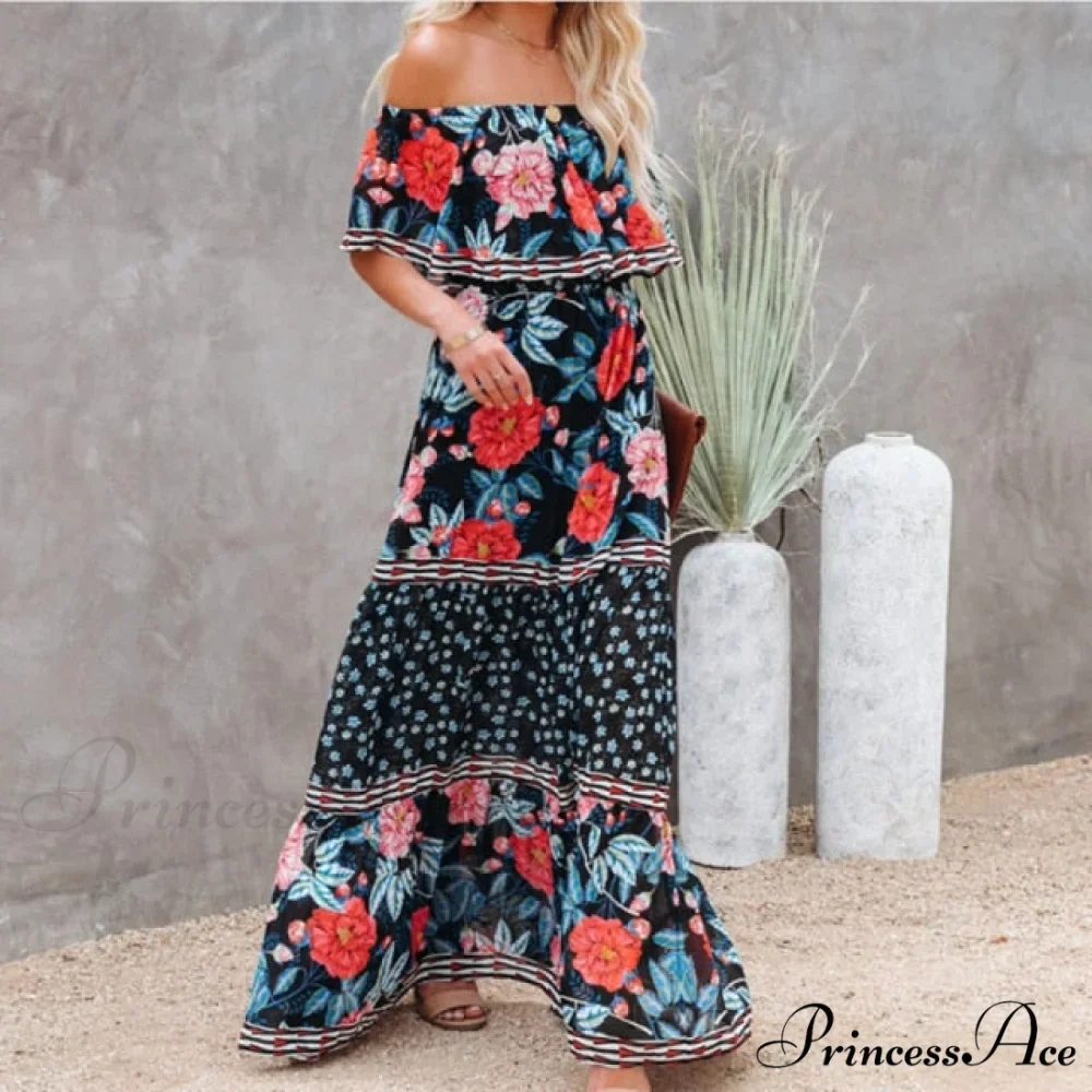 Long Floral Print Casual Elegant Party Dresses - Image 3