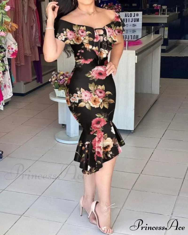 Clothing Elegant Asymmetrical Mermaid Dress - Image 3