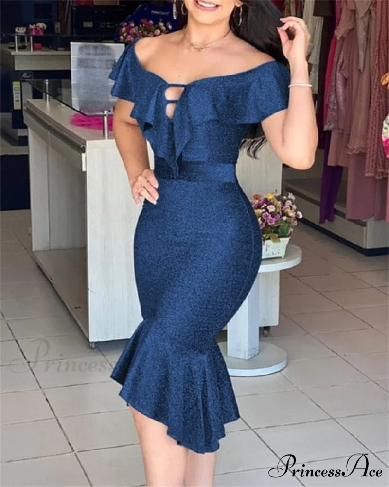 Clothing Elegant Asymmetrical Mermaid Dress - Image 7