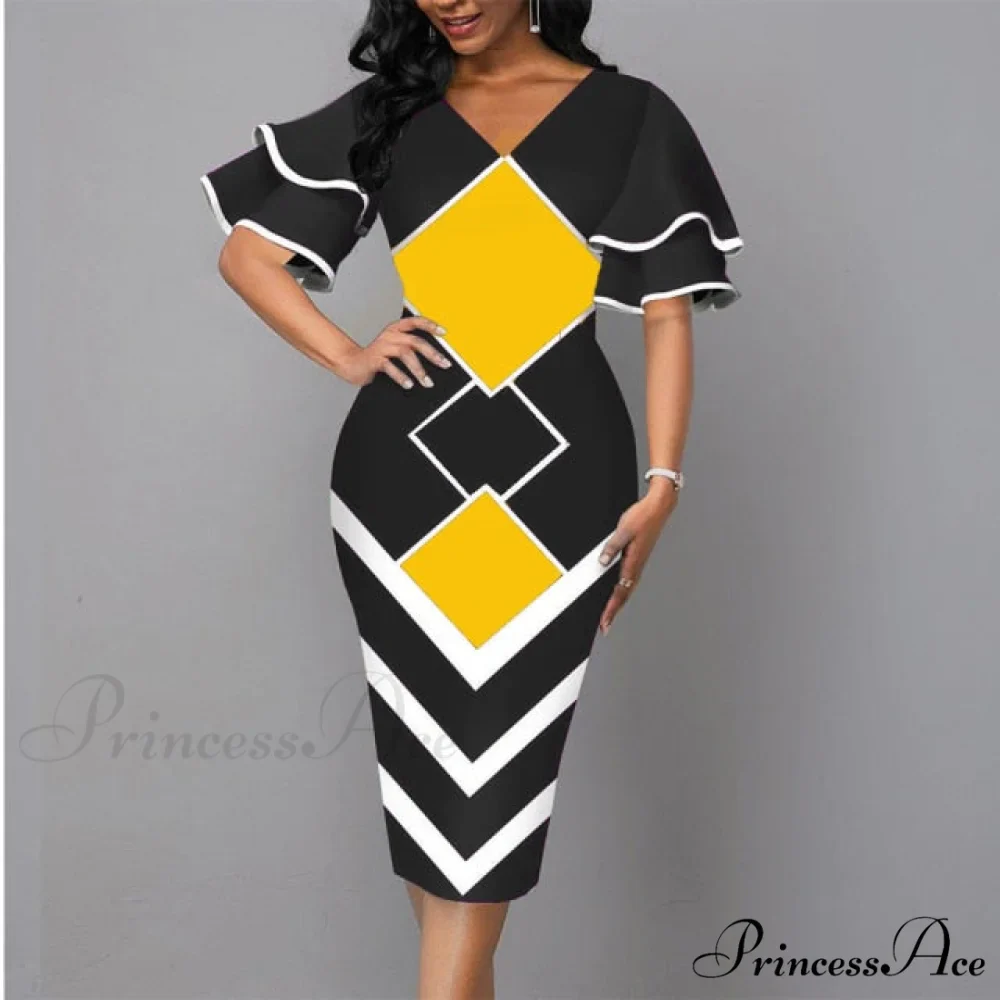 Sexy Ruffle Sleeves Slim Fit Bodycon Dress - Image 5