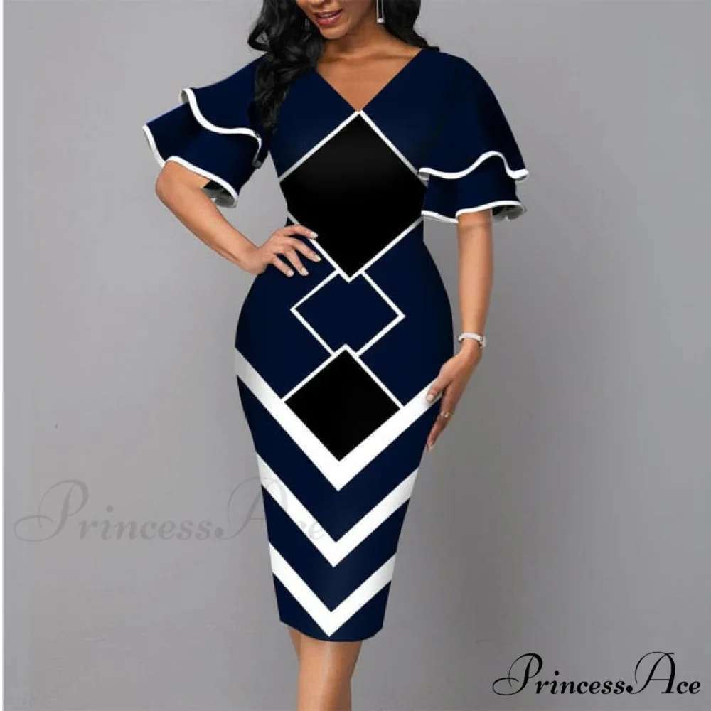 Sexy Ruffle Sleeves Slim Fit Bodycon Dress - Image 6