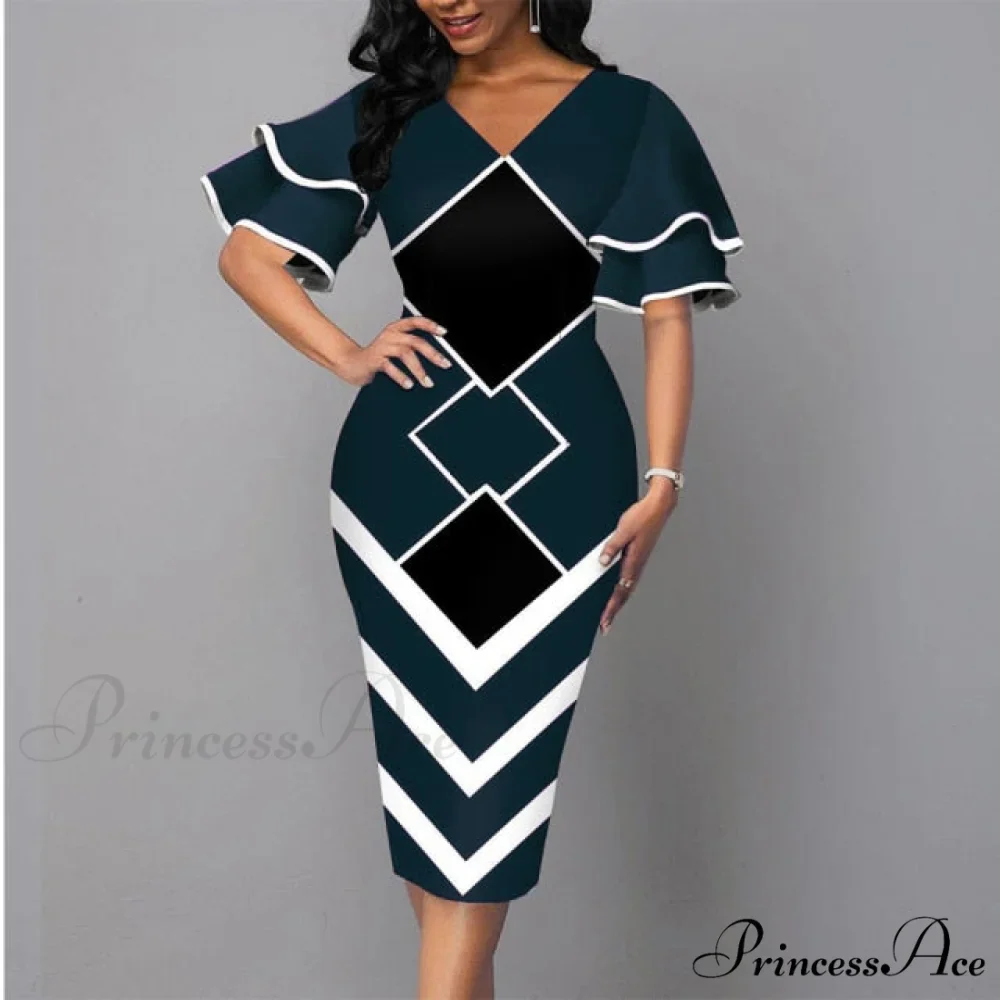 Sexy Ruffle Sleeves Slim Fit Bodycon Dress - Image 7