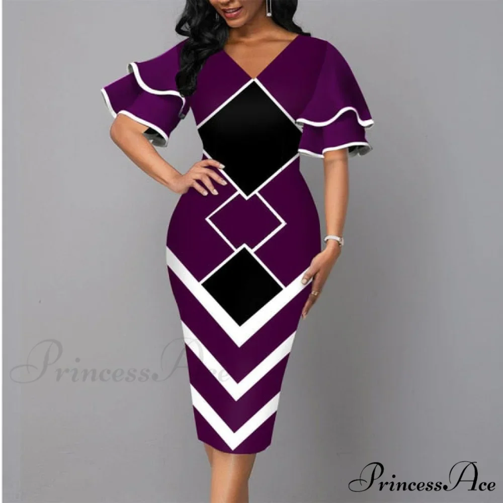 Sexy Ruffle Sleeves Slim Fit Bodycon Dress - Image 8