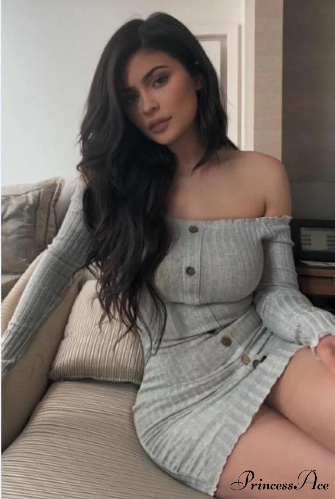Long Sleeve Sexy Slash Neck Bodycon Dresses - Image 3