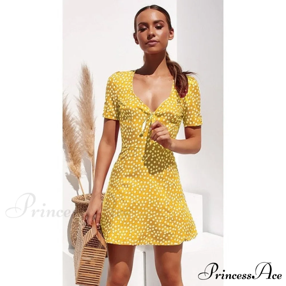 Ruffles Halter Irregular Lace Up Dress - Image 3