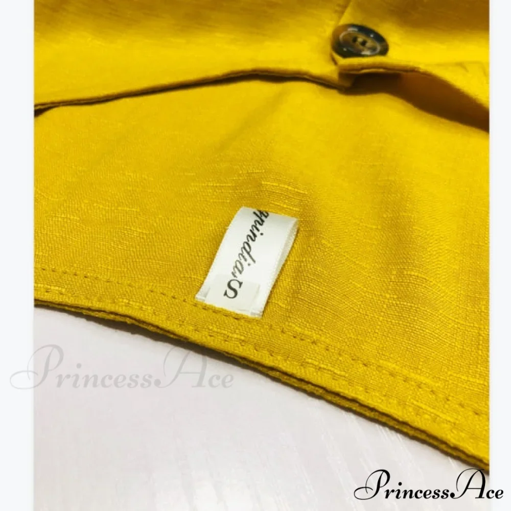 Pure Color Single Row Buttons V-Neck Dress - Image 8