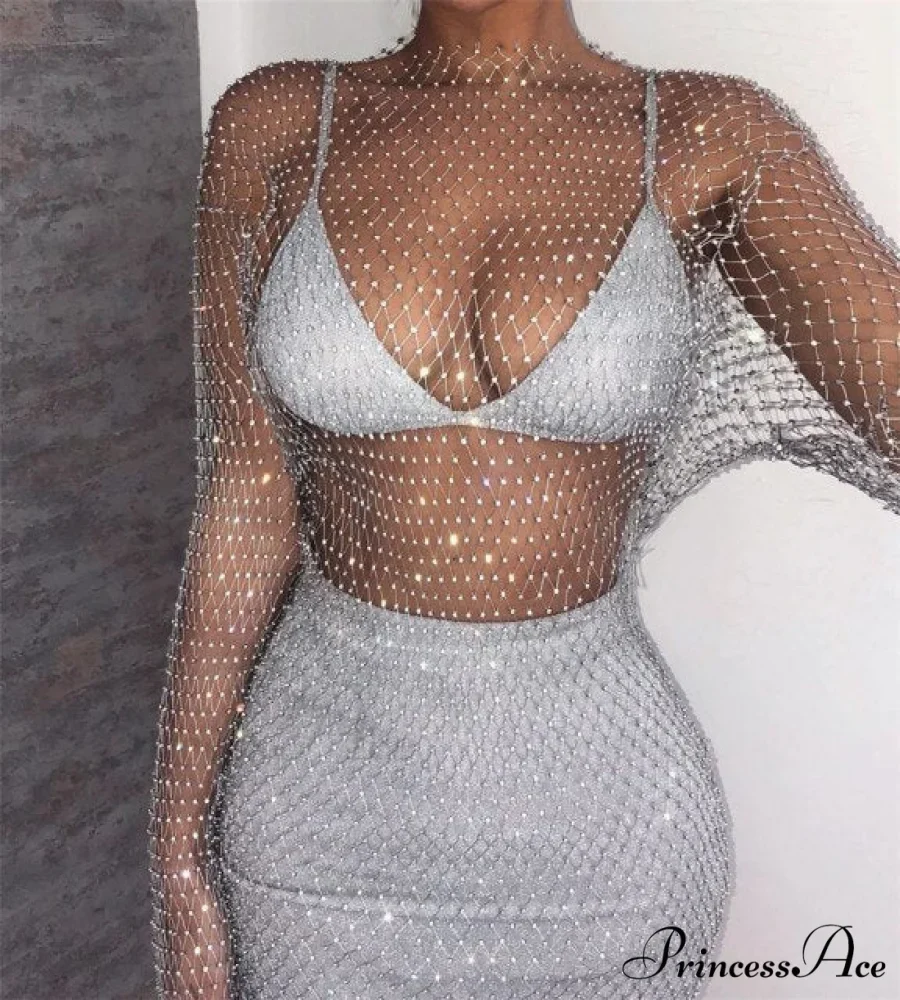 Hollow Out Long Sleeve Mini Dress - Image 2