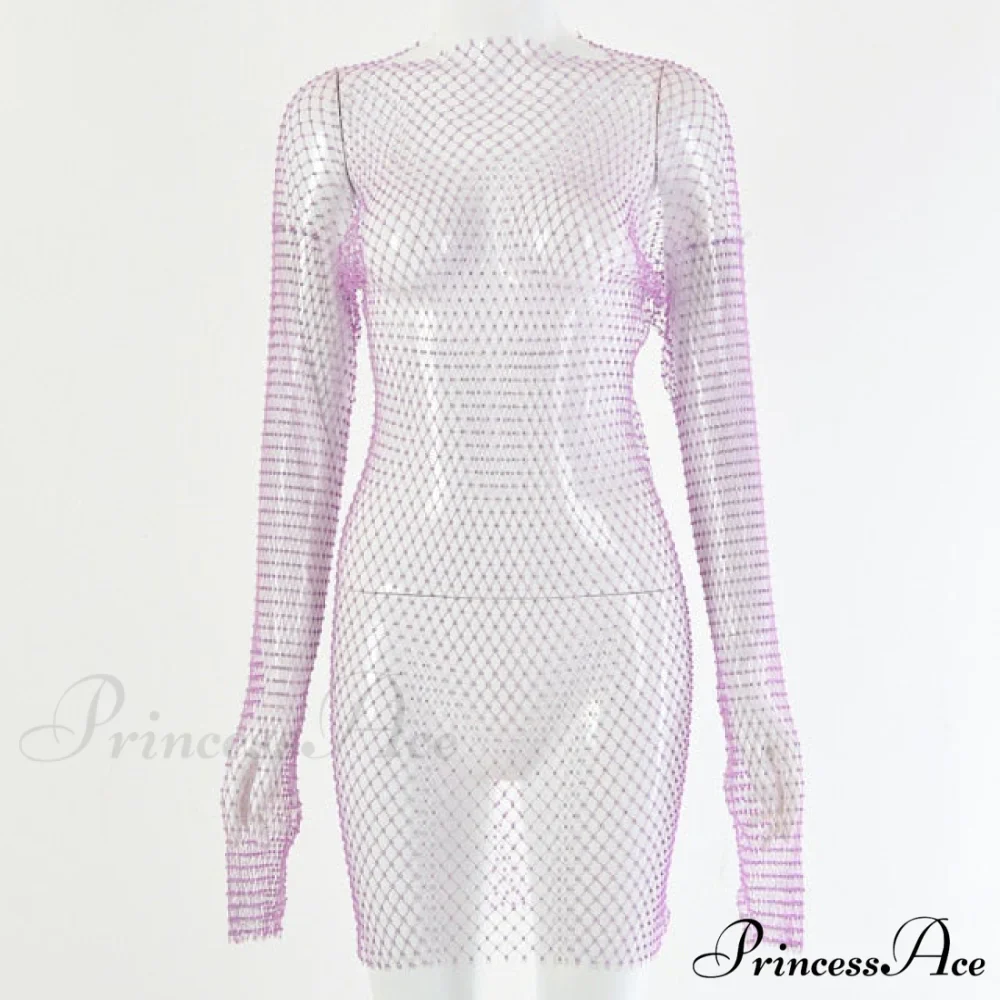Hollow Out Long Sleeve Mini Dress - Image 4