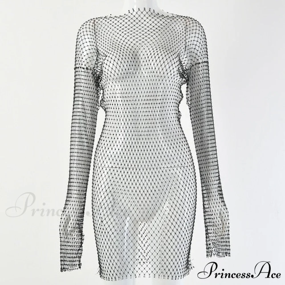 Hollow Out Long Sleeve Mini Dress - Image 8