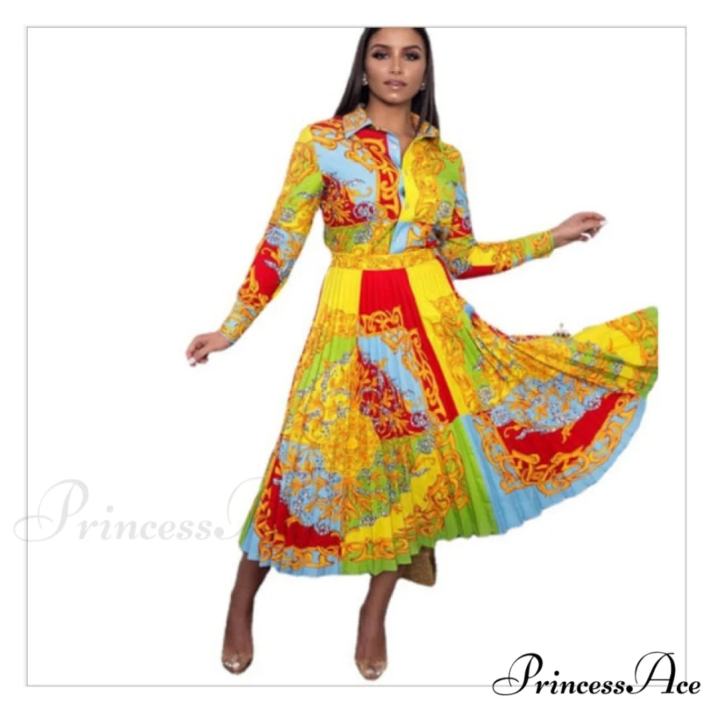 Printed Long Sleeve Fashion Dresses - Image 3