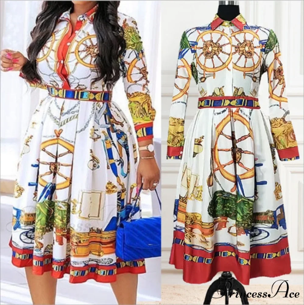 Printed Long Sleeve Fashion Dresses - Image 7