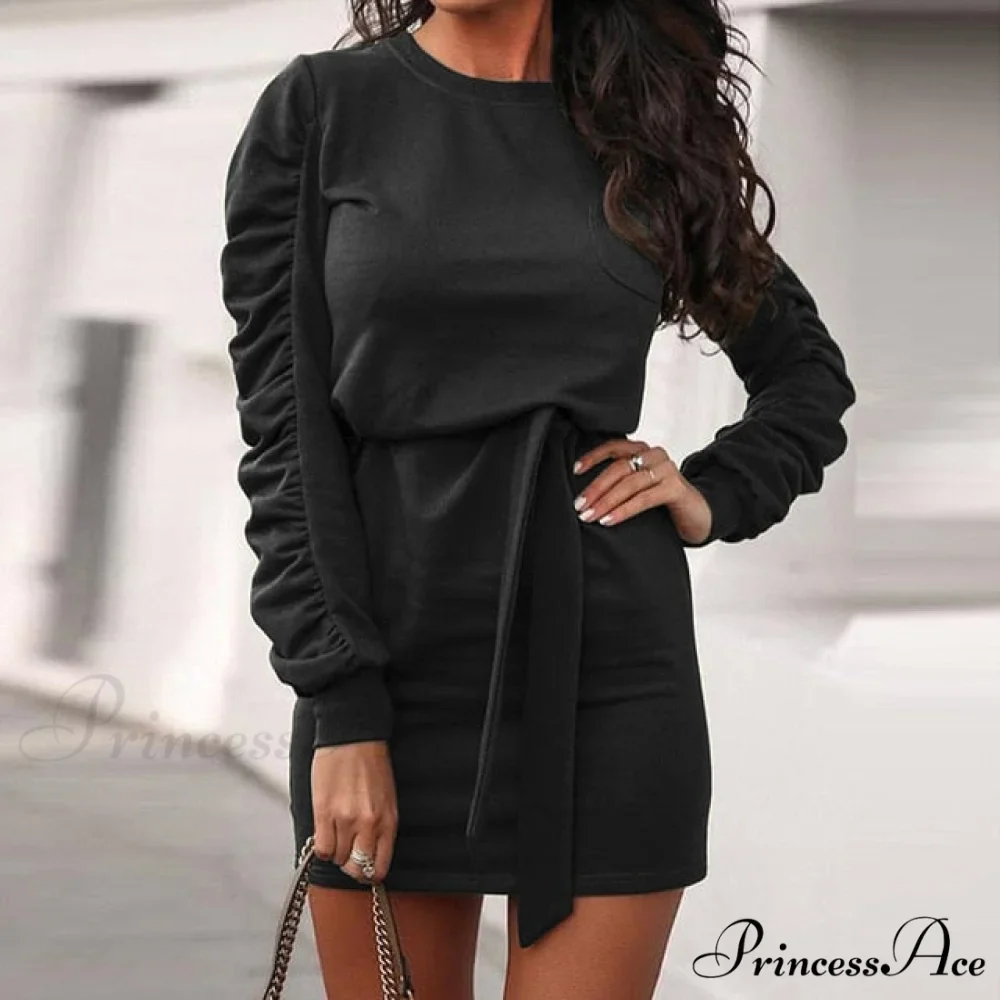 Sexy Slim High Waist Lace Up Mini Dress - Image 7