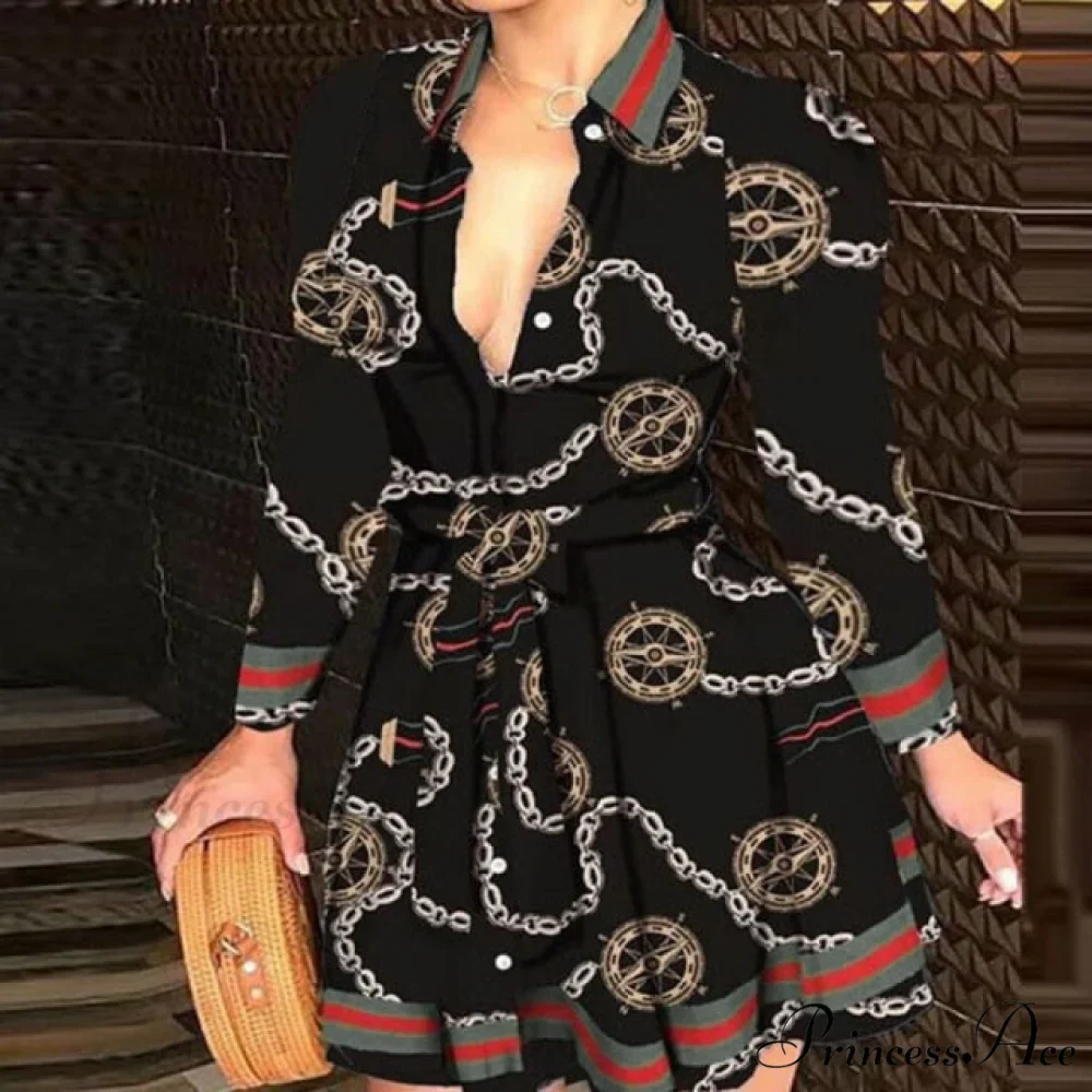Elegant Turn-down Collar Long Sleeve Party Dresses - Image 10