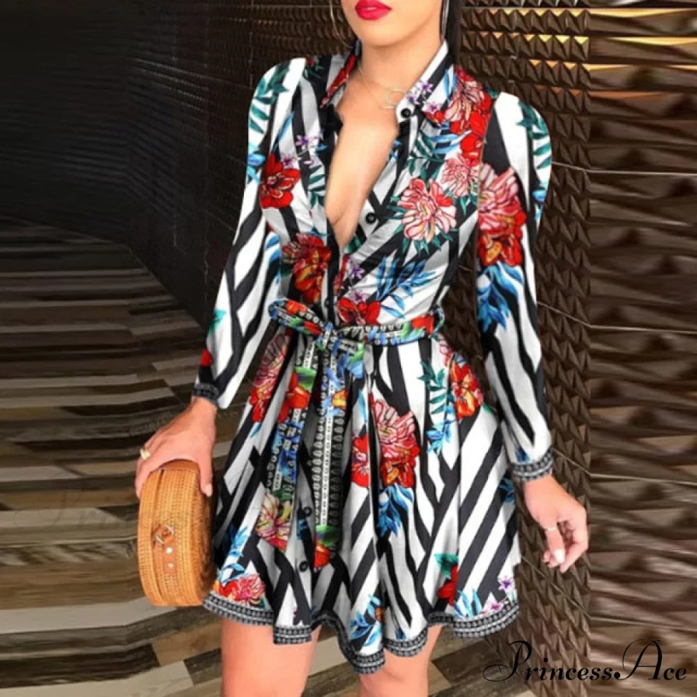 Elegant Turn-down Collar Long Sleeve Party Dresses - Image 3