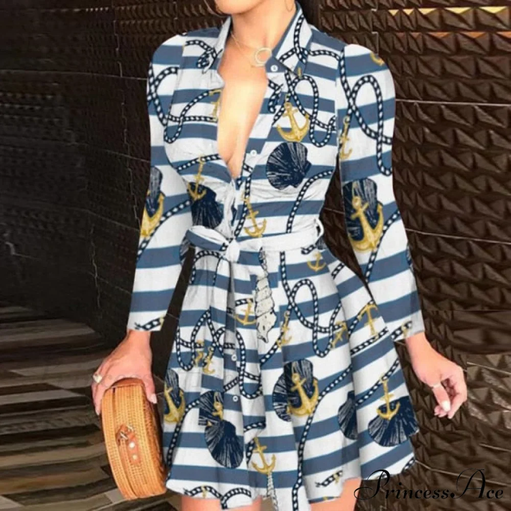 Elegant Turn-down Collar Long Sleeve Party Dresses - Image 7