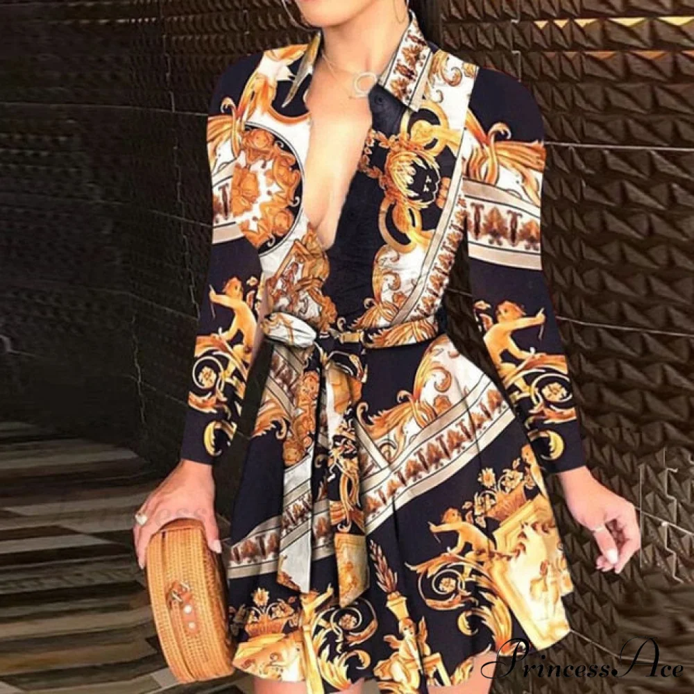 Elegant Turn-down Collar Long Sleeve Party Dresses - Image 8