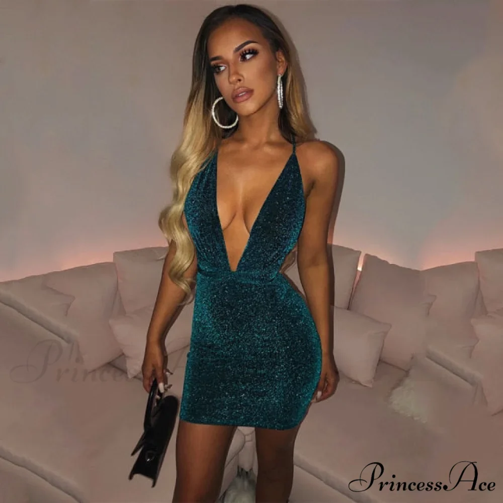 Glitter Sequin Strap Mini Dress - Image 5