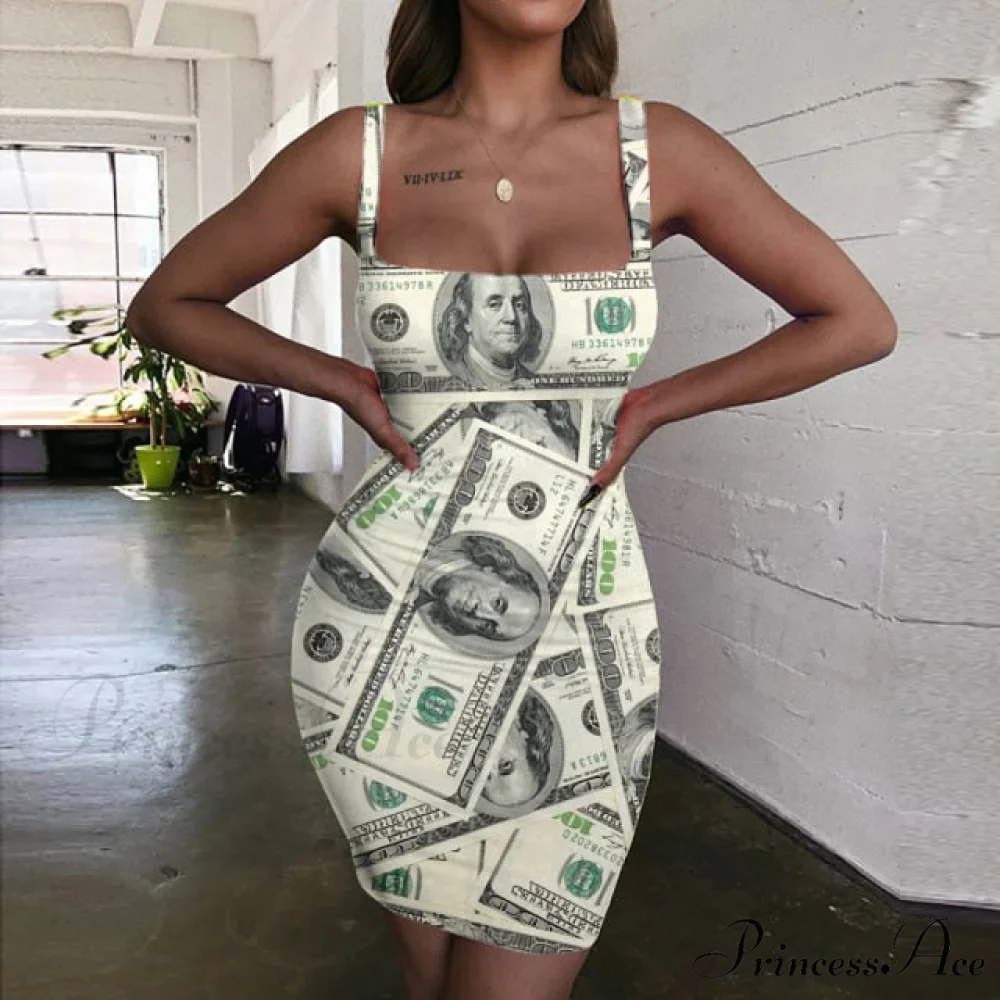 Sexy Money Print Ladies Dresses - Image 6