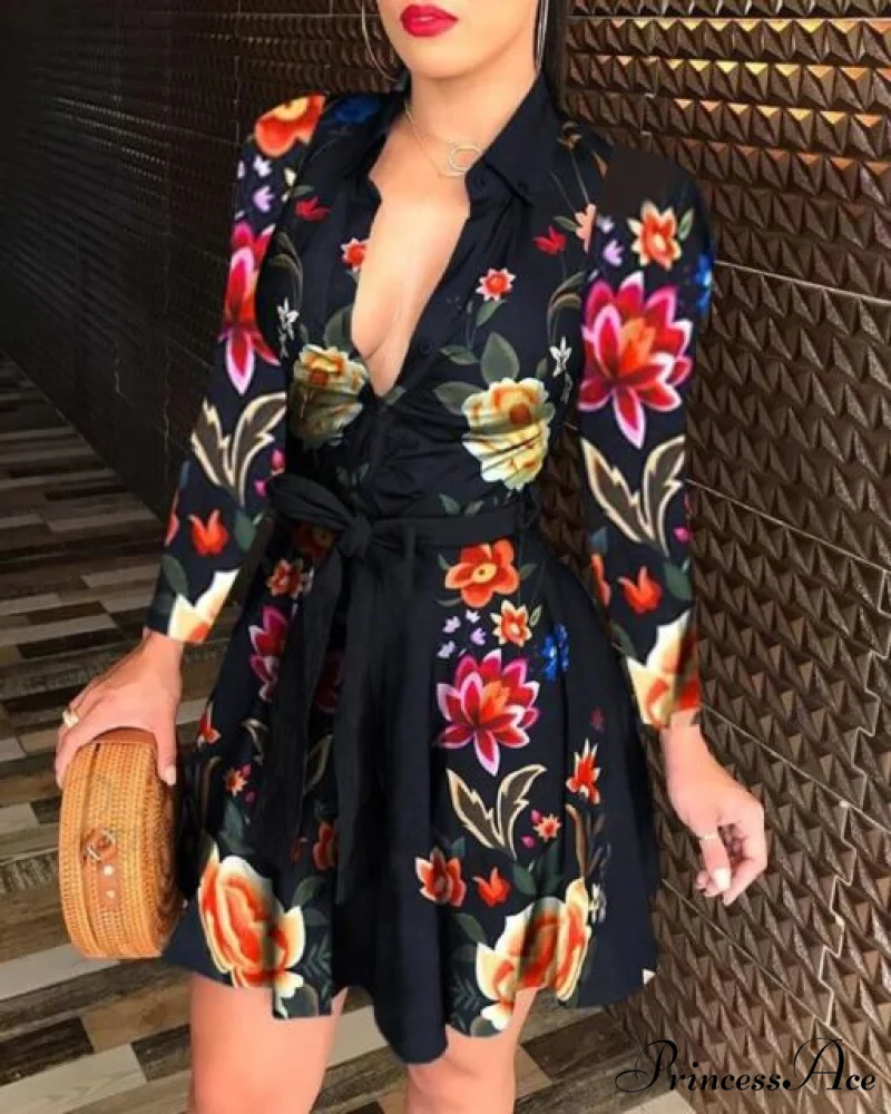 Sexy Party Colorful Print Dress - Image 4
