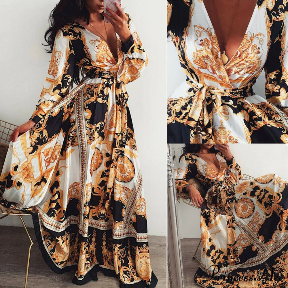 Sexy Elegant V-neck Long Maxi Dresses - Image 2
