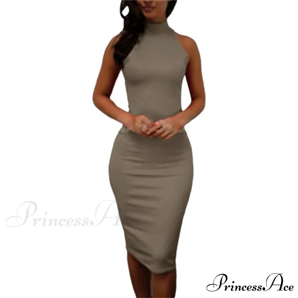 Sexy Slim Party Short Sleeve O-neck Midi Dress - Image 4