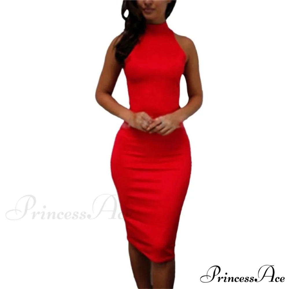 Sexy Slim Party Short Sleeve O-neck Midi Dress - Image 7