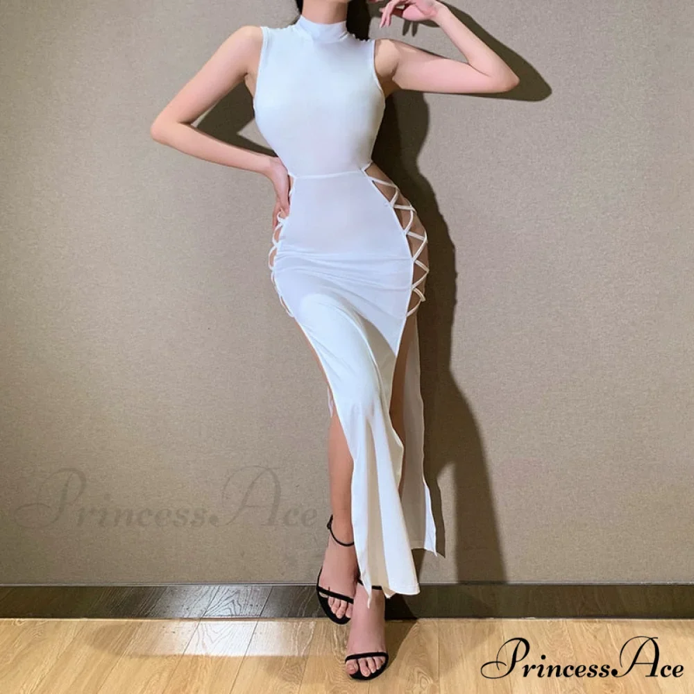Hot Sexy Sleeveless Midi Split Dresses - Image 5