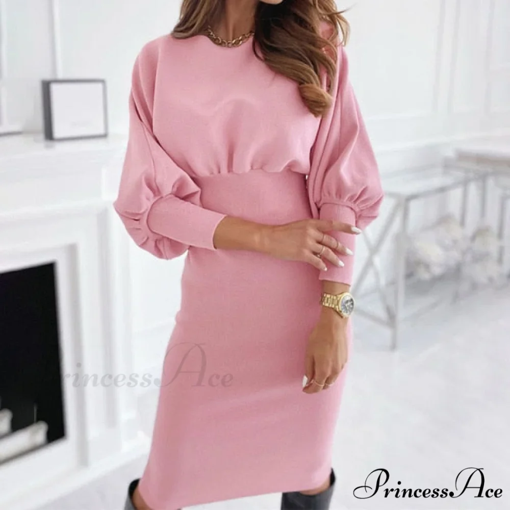 Black Pink Bodycon Elegant Office Woman Dresses - Image 2