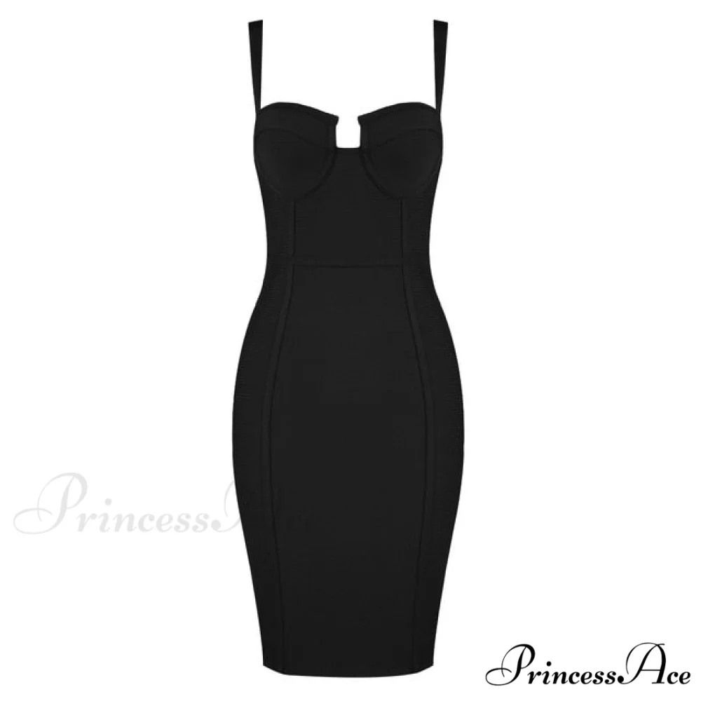 Sexy Blue Yellow Black Rayon Bandage Dress - Image 5