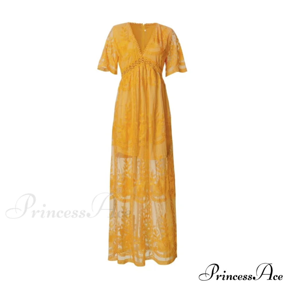 Loose Embroidery White Lace long Tunic Beach Dress - Image 2