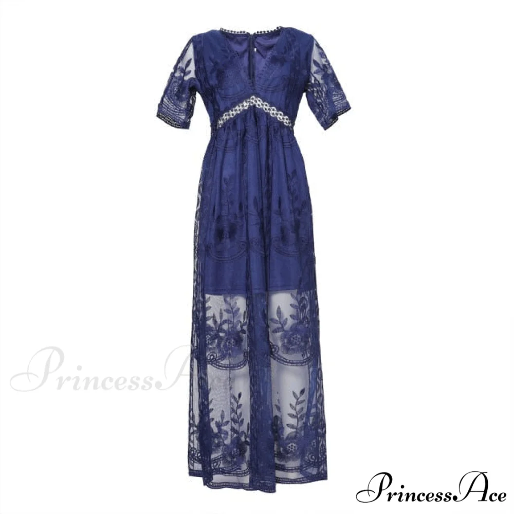 Loose Embroidery White Lace long Tunic Beach Dress - Image 3