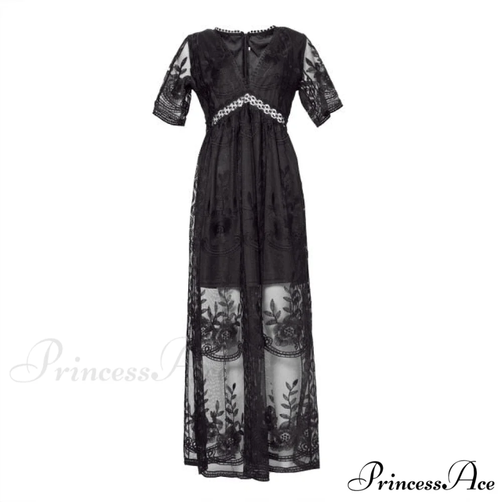 Loose Embroidery White Lace long Tunic Beach Dress - Image 6