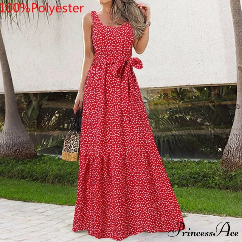 Sexy Party Maxi Sleeveless Floral Print Dress - Image 11