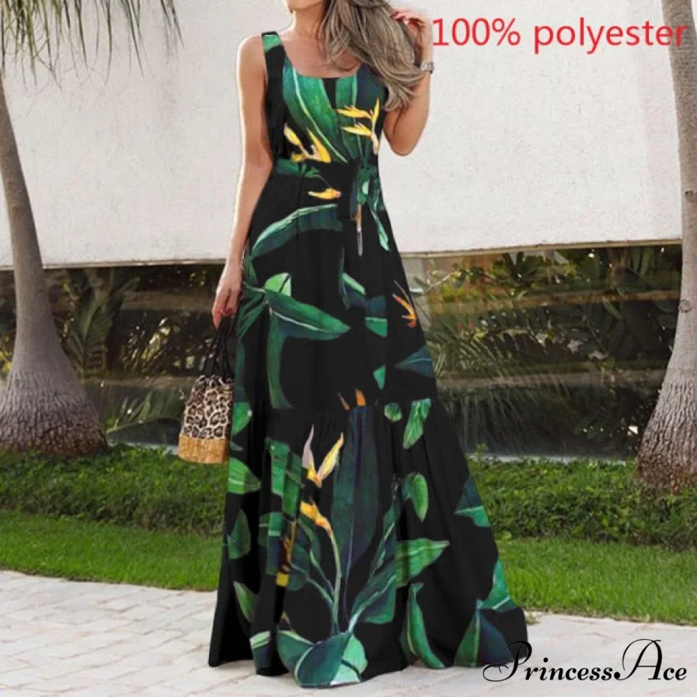 Sexy Party Maxi Sleeveless Floral Print Dress - Image 12
