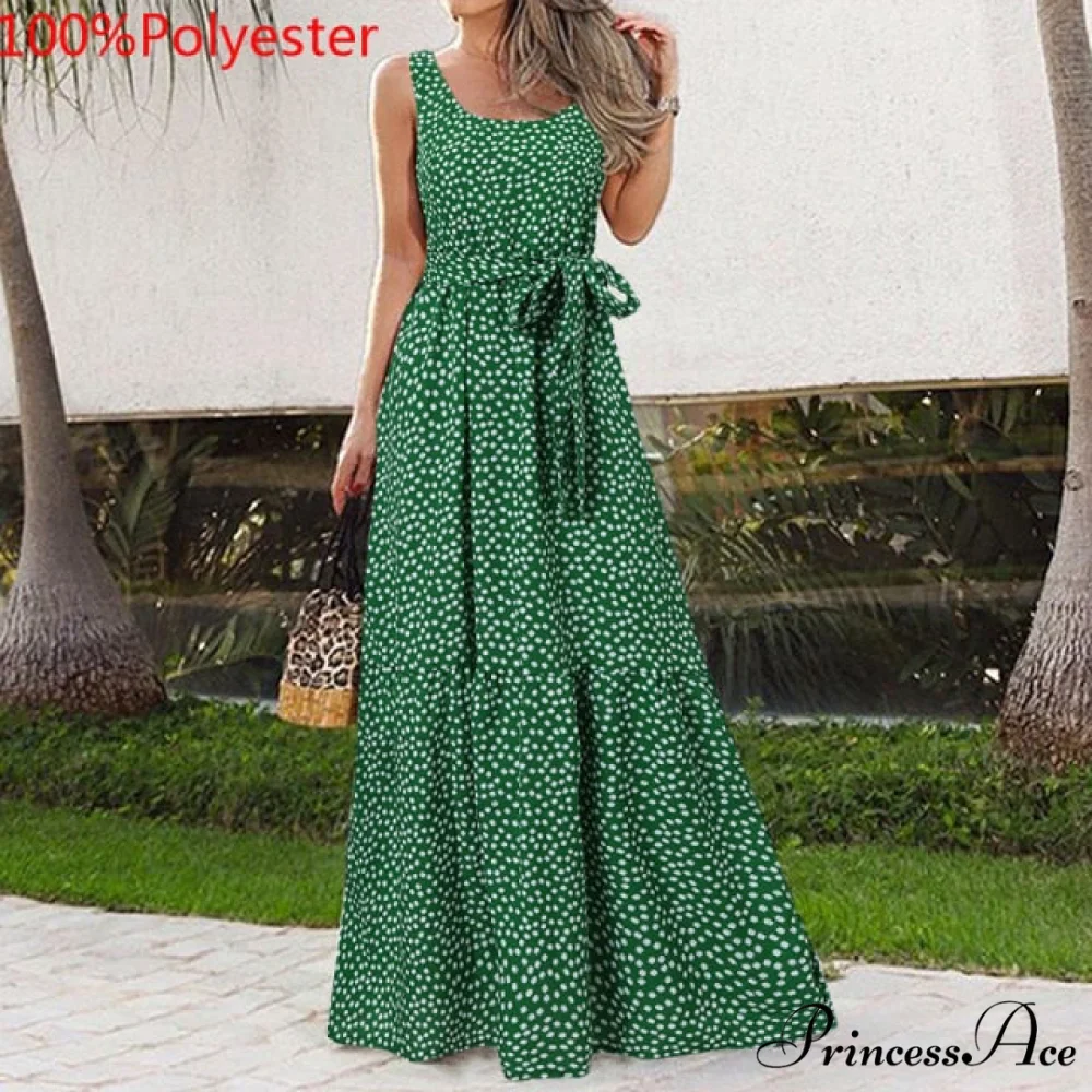 Sexy Party Maxi Sleeveless Floral Print Dress - Image 16