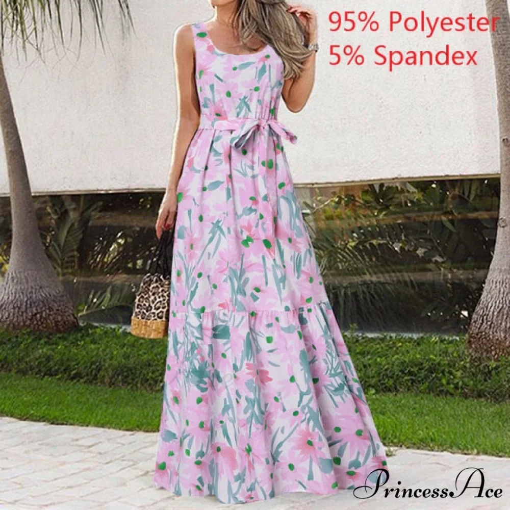 Sexy Party Maxi Sleeveless Floral Print Dress - Image 3