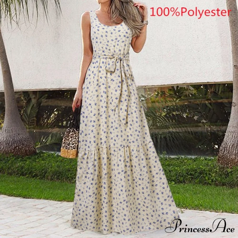 Sexy Party Maxi Sleeveless Floral Print Dress - Image 8
