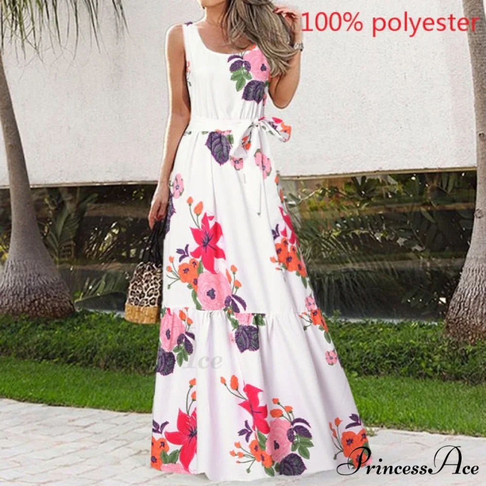 Sexy Party Maxi Sleeveless Floral Print Dress - Image 9