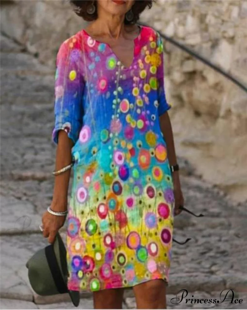 Large Big Printed Boho Casual Party Elegant Dresses - Image 29