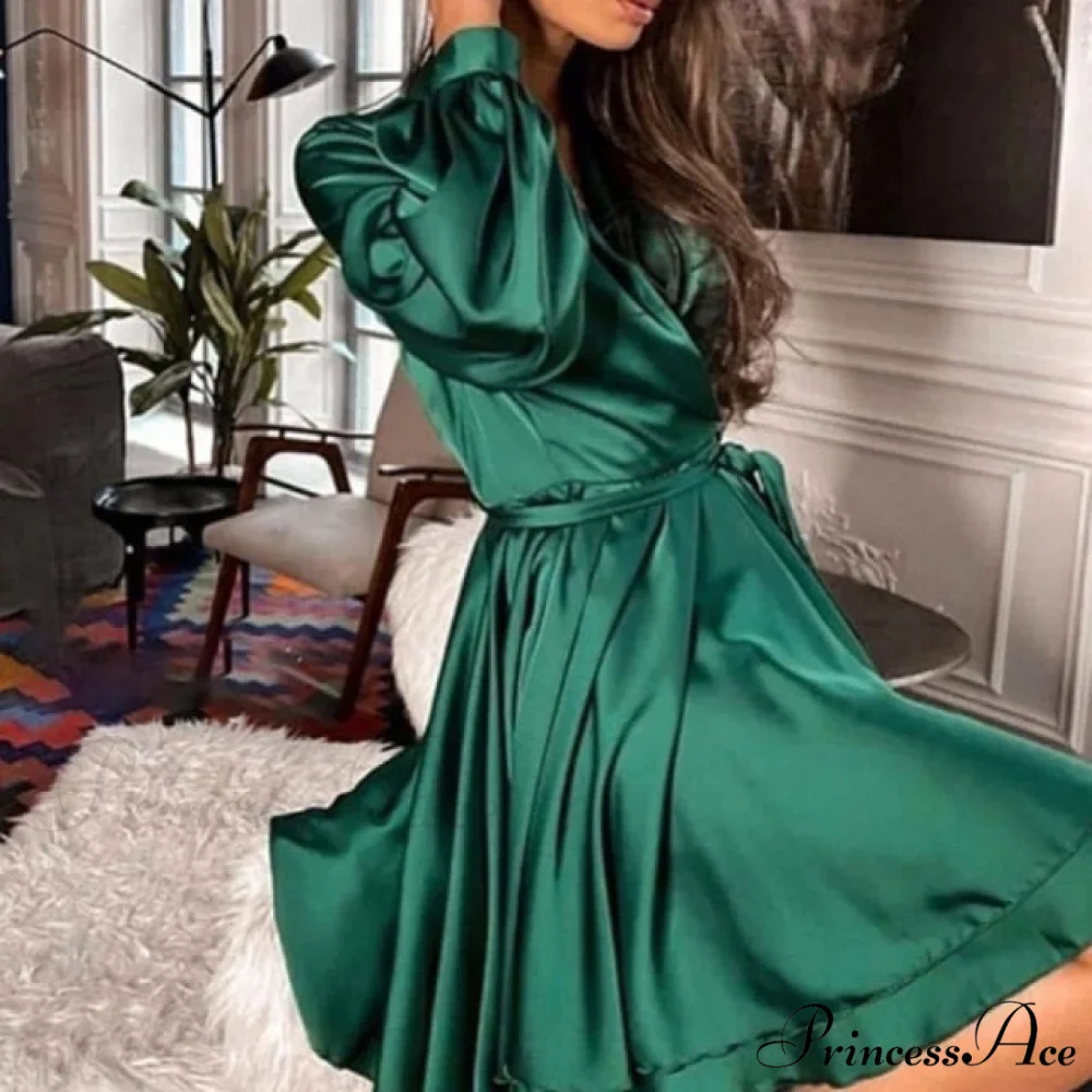 Lantern Sleeve Elegant Fashion Dress - Image 2