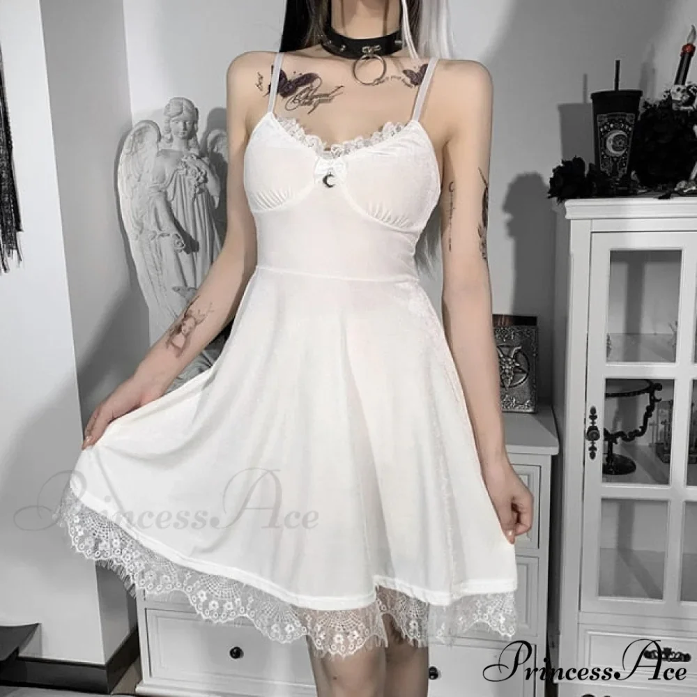 Aesthetics Lace Trim Velvet Ruffles Dresses - Image 4
